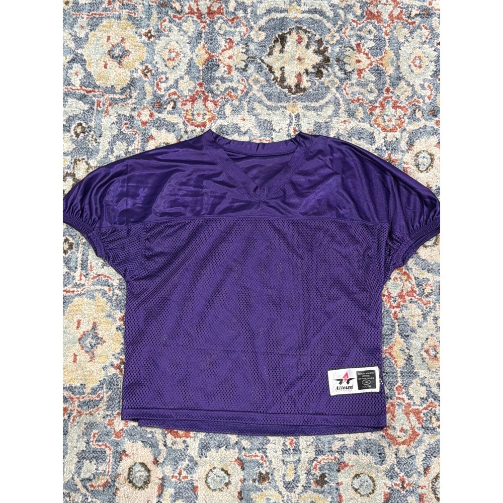 Alleson Athletic Football Jersey Boys L / XL Purple Mesh Practice Youth EUC